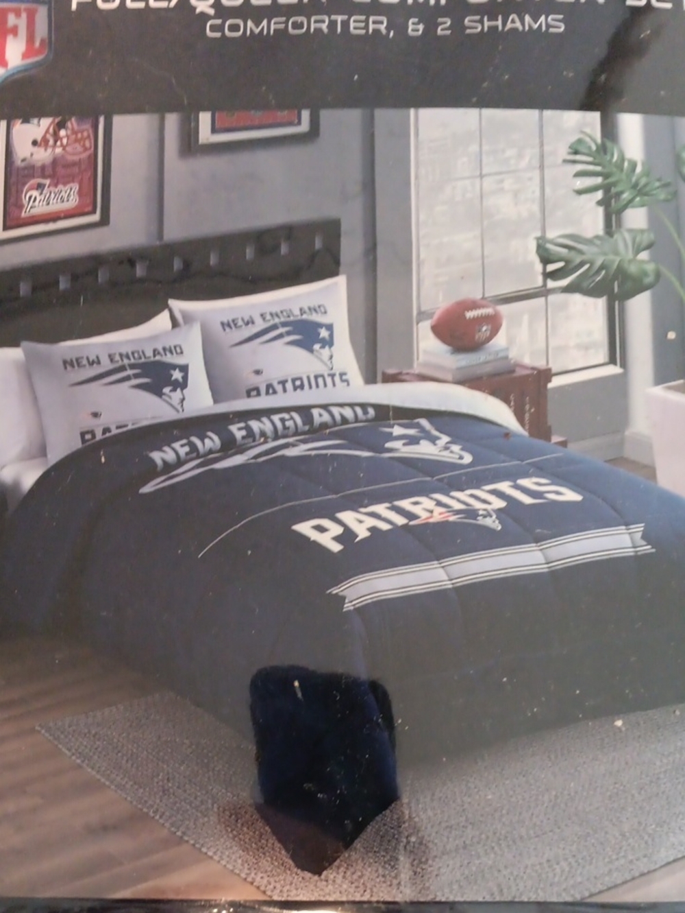 New England Patriots Navy Comforter Set - Official Team Bedding